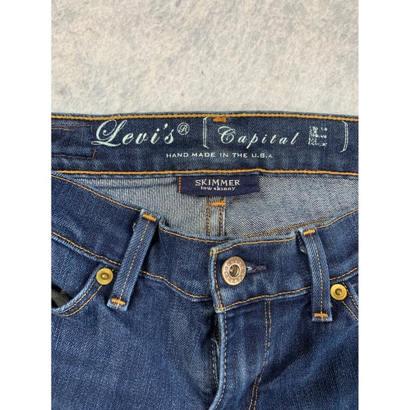 Levi's Capital E 524 Bootcut Jeans Dark Wash Denim Womens 28 made USA - Picture 7 of 10